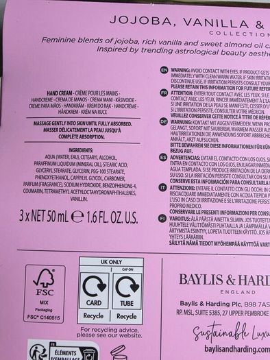 Baylis & Harding Jojoba, Vanilla & Almond Oil Luxury Hand Creme