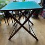 Antique vintage wooden folding card table Image 5