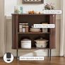 Sideboard, Buffet Storage Cabinet for Living Room, Kitchen Cupboard with Tambour Sliding Door, Storage Unit for Modern Home Dinning Room,Walnut Image 5