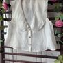 top Zara size large statement collar top 100% linen Image 3