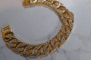 Gold plated iced cuban bracelet