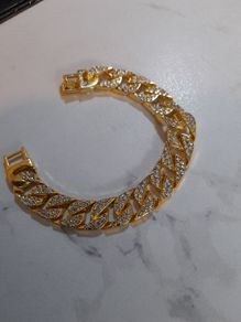 Gold plated iced cuban bracelet