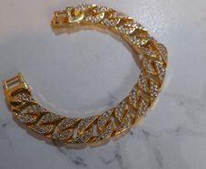 Gold plated iced cuban bracelet