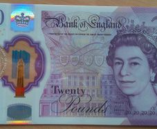 England. Sarah John 20 pound note