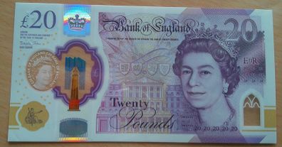 England. Sarah John 20 pound note