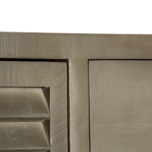 Drawer Cabinet Solid Mango Wood Grey with Brass 140x40x80 cm
