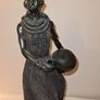 African Woman with water jug statue Image 2