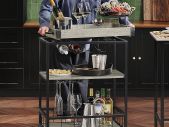 Trolley with Removable Meal Tray Serving Cart Rolling trolley