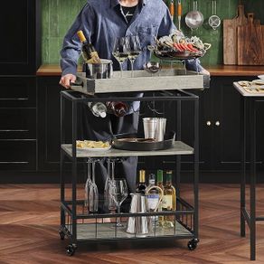 Trolley with Removable Meal Tray Serving Cart Rolling trolley