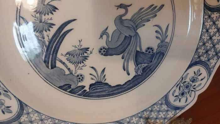 Fabulous Antique Blue and White 10.5 Inch Dinner Plate By Furnivals Limited, in the Popular "Old Chelsea" Pattern Circa 1915+