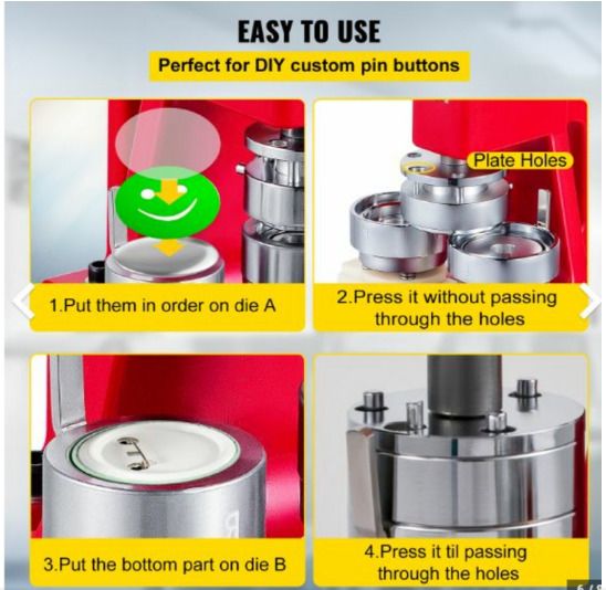 58mm(2.28) Button Maker Press 1000 Pcs Buttons Manual Machine Badge Maker