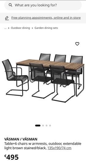 IKEA Vasman garden dining set
