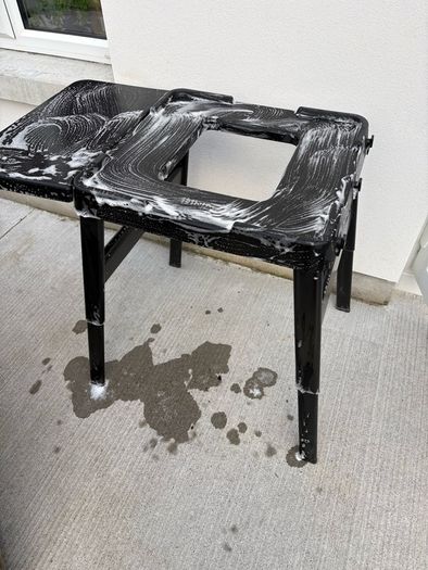 Ninja wood fire stand-adjustable height and side tray