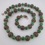 Antique Venetian Style Stripe & Chevron Glass Beads Necklace Image 9