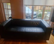 Black leather couch