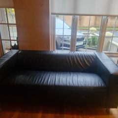 Black leather couch