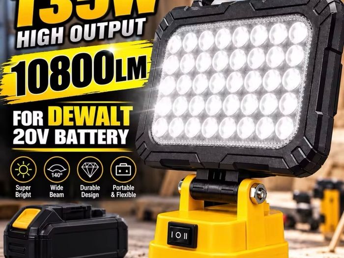 Cordless LED Work Light for DeWalt 20V Battery, 40 led