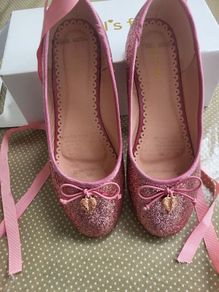 Angel's face pink glitter ballerina shoe