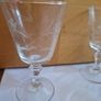 6 Elegant Vintage Etched Wine Glasses Image 3