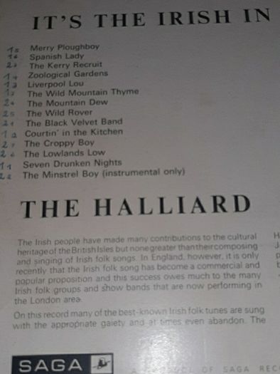 record the halliard it's the irish in me