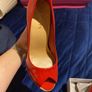 Women's faith high heeled peep toes red shoes.. bnwt Image 2