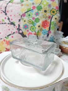 Vintage Glass Butter Dish