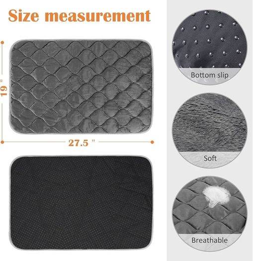 Self Heating Pet Pad for Cats and Dogs No Electric Self-Warming Thermal Mat for Pet Bed/Crate - 70x48cm