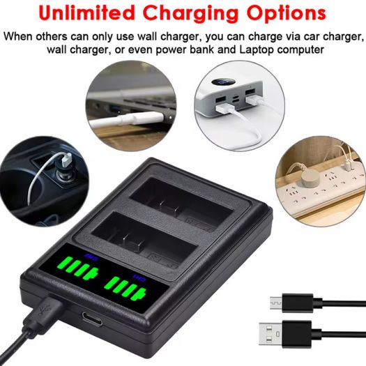 LP-E8 Dual Battery Charger with LED Display for Canon Cameras - 0151