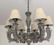 5 arm wooden chandelier