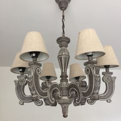 5 arm wooden chandelier