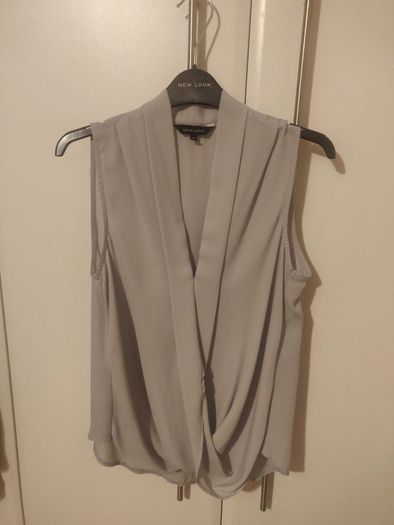 New Look Pale Grey Wrap Blouse