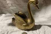 large heavy brass swan
