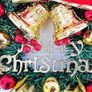 Merry Christmas Wreath 11.8 Inch with Red Bow ane Bells Image 4