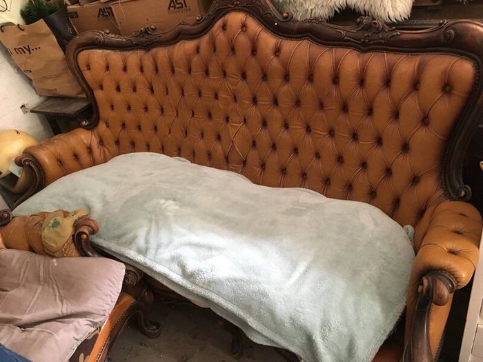Couch and two chairs, ideal for upcycling project