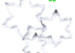 Set of 3 cookie cutter set stainless steel snow flake shape reusable for baking