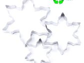 Set of 3 cookie cutter set stainless steel snow flake shape reusable for baking