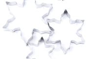 Set of 3 cookie cutter set stainless steel snow flake shape reusable for baking