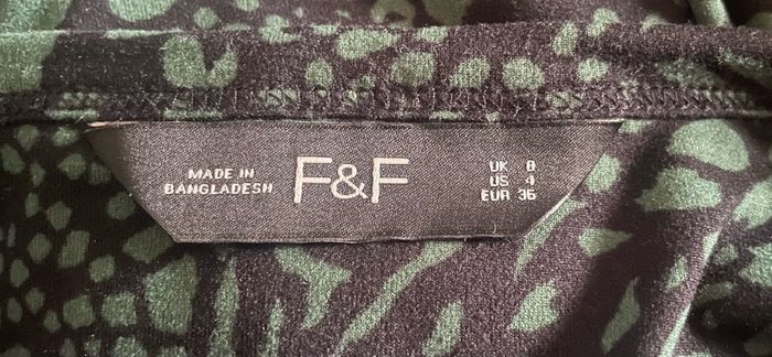 F&F Green and black abstract animal print dress