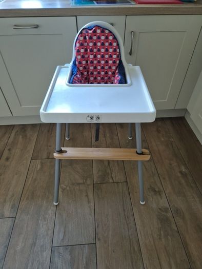 Ikea High Chair with supporting cushion and foot rest