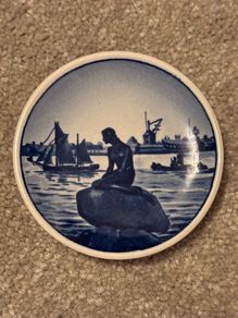Vintage Royal Copenhagen Langelinie Little Mermaid miniature plate or coaster
