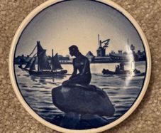 Vintage Royal Copenhagen Langelinie Little Mermaid miniature plate or coaster