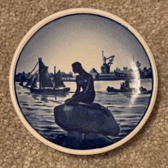 Vintage Royal Copenhagen Langelinie Little Mermaid miniature plate or coaster