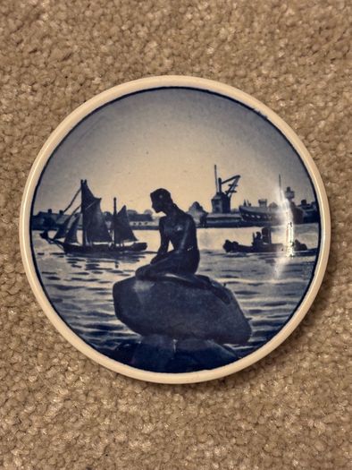 Vintage Royal Copenhagen Langelinie Little Mermaid miniature plate or coaster
