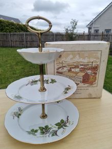 Vintage serving stand - Karlovarsky Porcelan Czechoslovakia