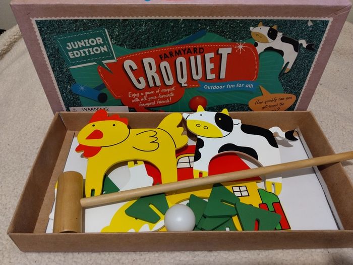 Wooden Farmyard Croquet Set, Junior Edition