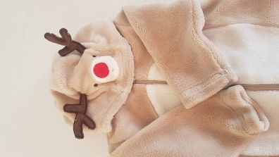 christmas reindeer suit onesie babygro
