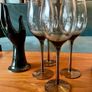 Set of Vintage Smokey Long Stem Glass Wine Glasses 23 cm Tall Image 4