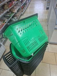 Shopping baskets.