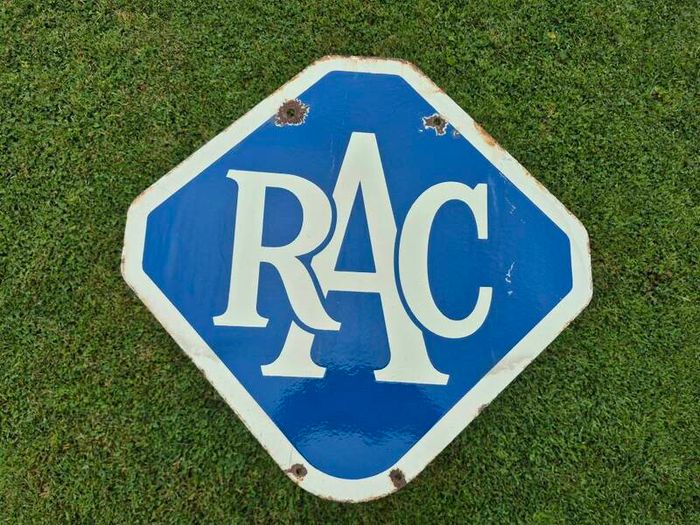 Vintage RAC Double-Sided Porcelain Enamel Sign  Original 1930s-50s 3kg, 56x57.5cm
