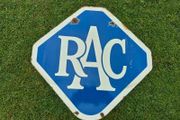 Vintage RAC Double-Sided Porcelain Enamel Sign  Original 1930s-50s 3kg, 56x57.5cm